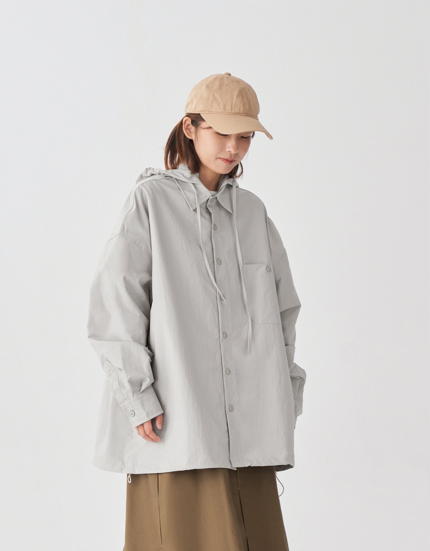 TopBasics Pocket Detachable Hood Shirt