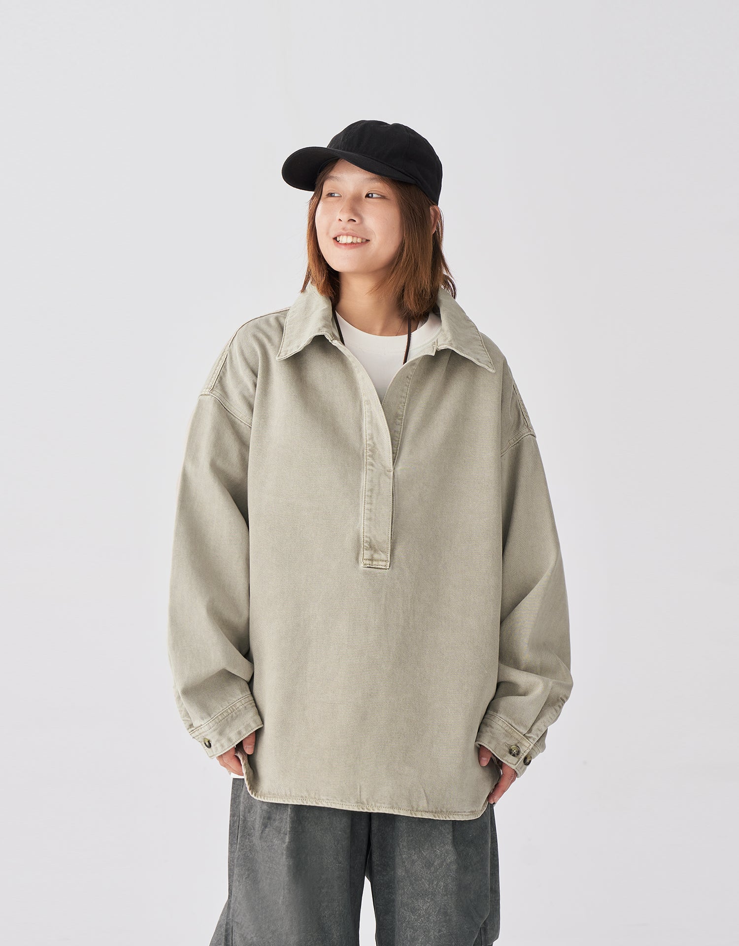 TopBasics Cargo Oversized Pullover Shirt