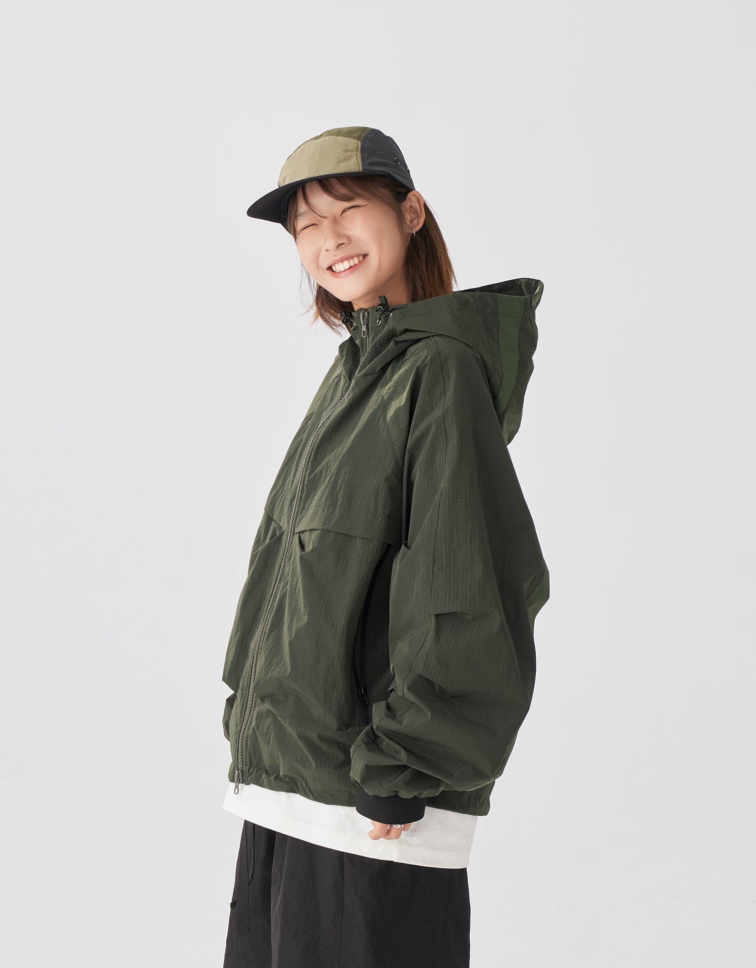 TopBasics Three Pockets Patchwork Windbreaker Jacket