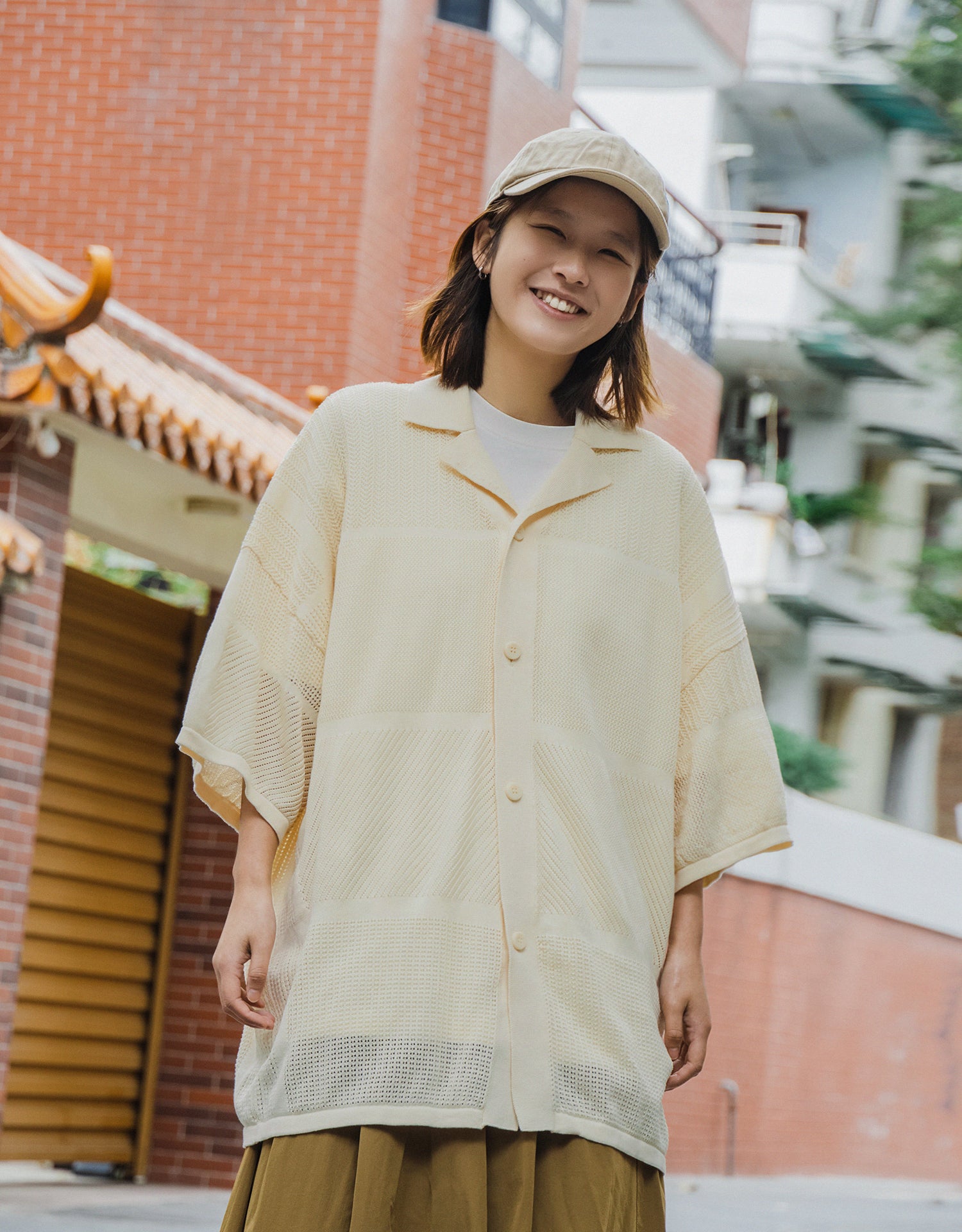 TopBasics Knit Perforated Oversized Shirt