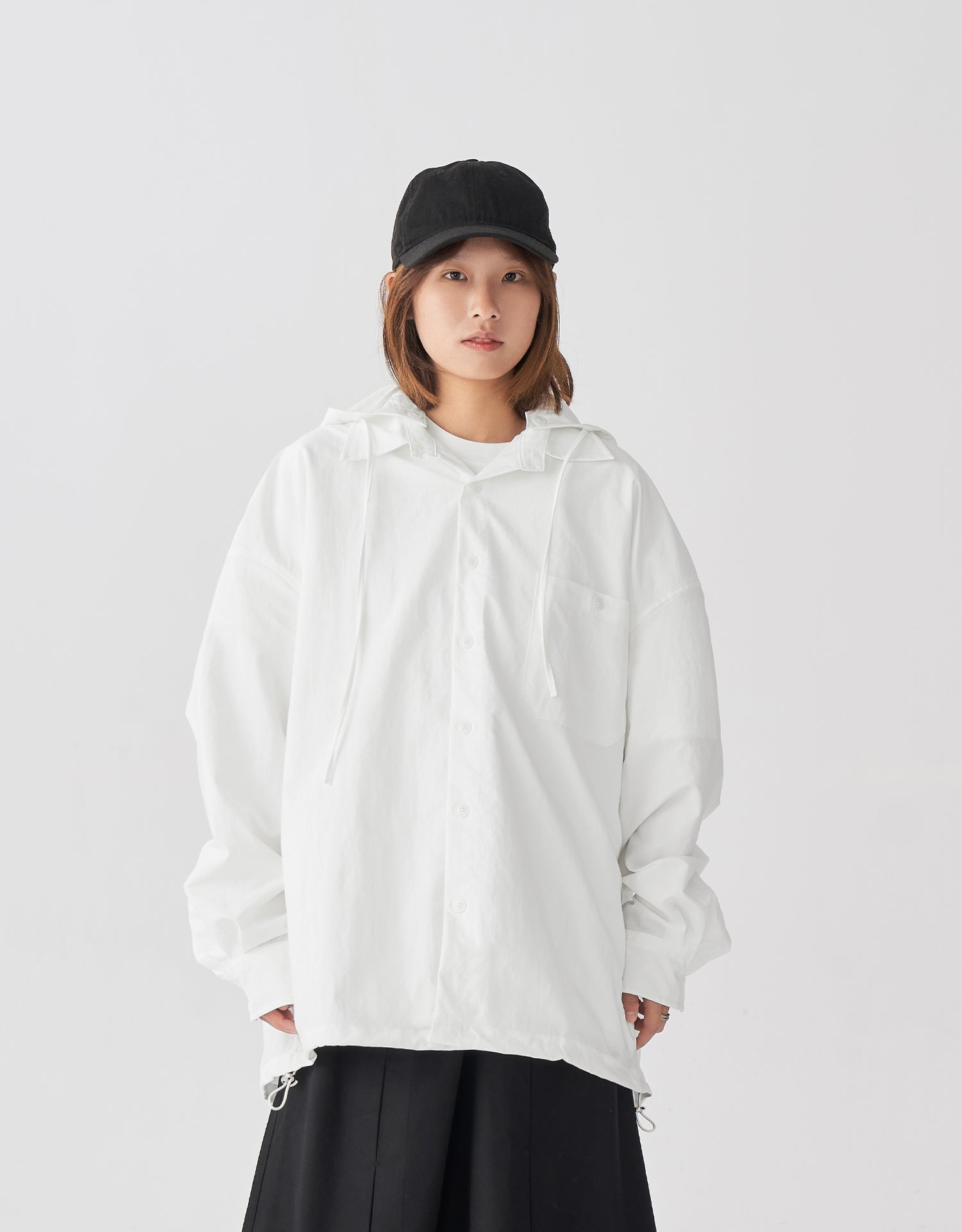 TopBasics Pocket Detachable Hood Shirt