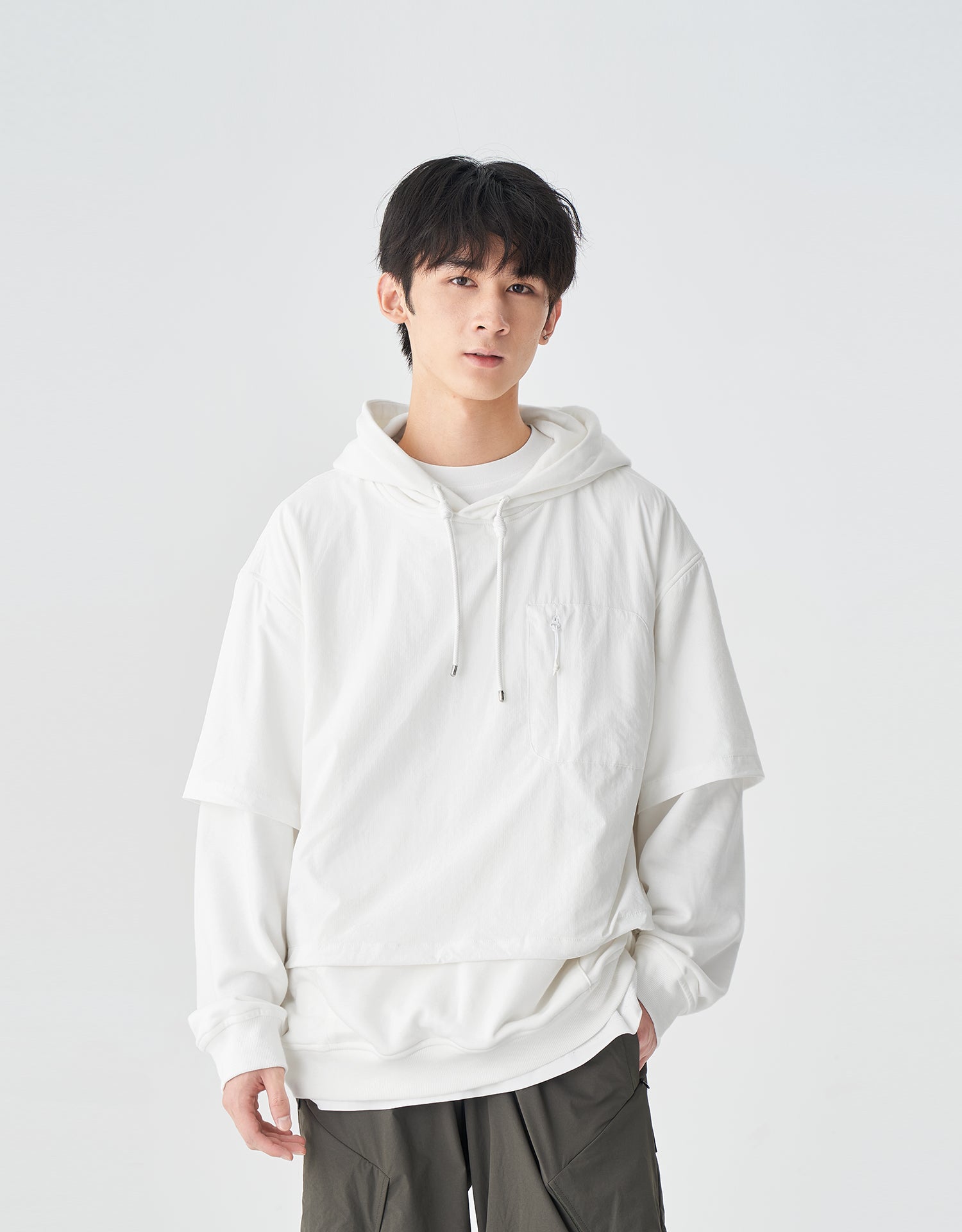 TopBasics Fake Two-Piece Hoodie
