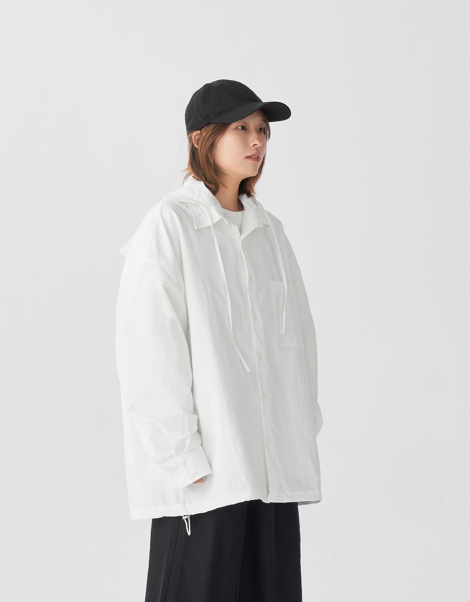 TopBasics Pocket Detachable Hood Shirt