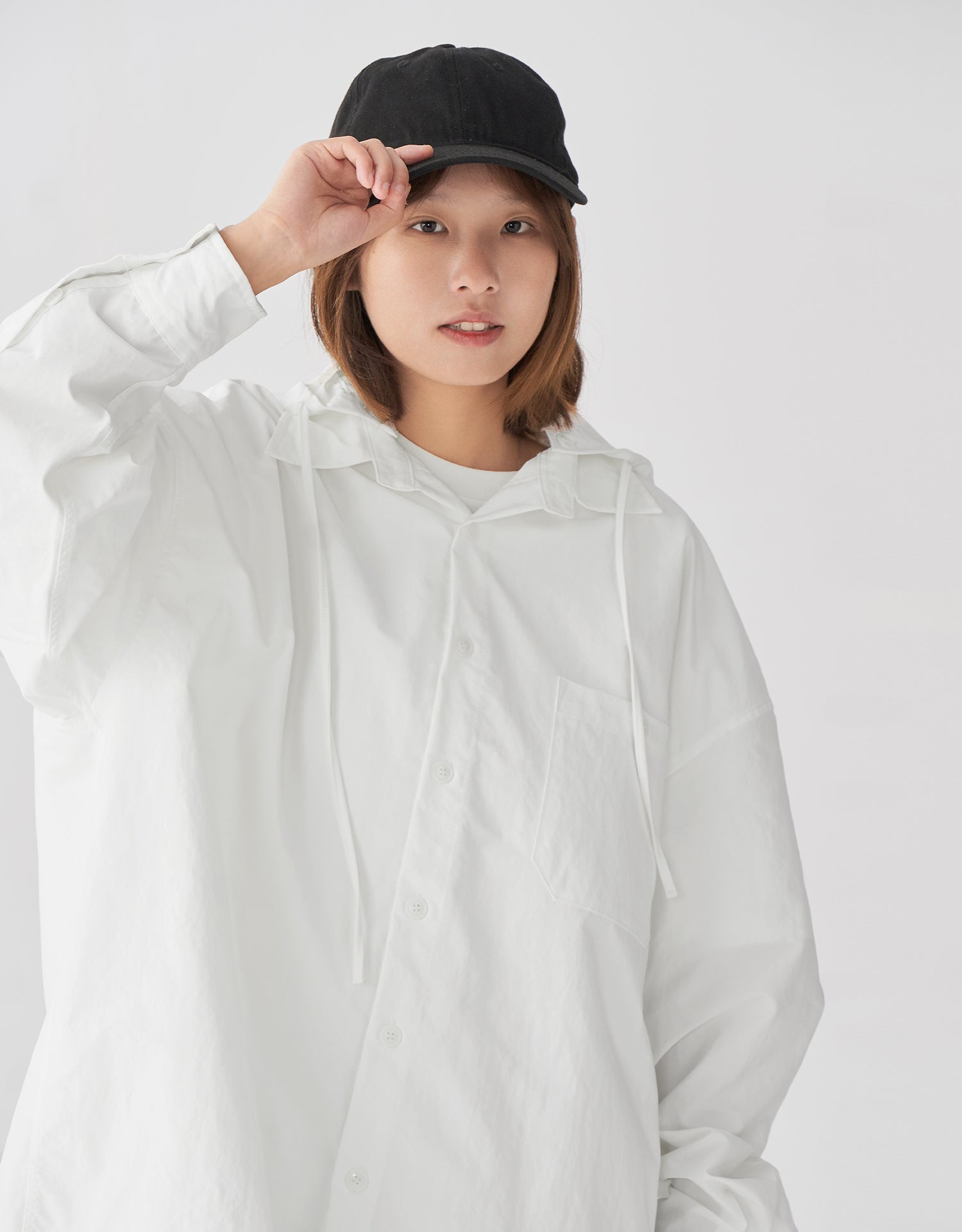 TopBasics Pocket Detachable Hood Shirt