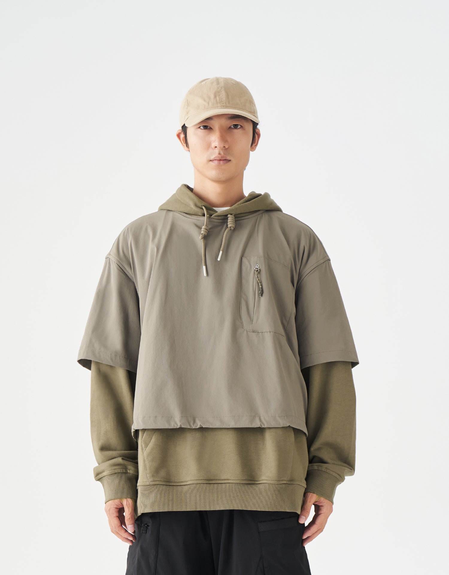 TopBasics Fake Two-Piece Hoodie