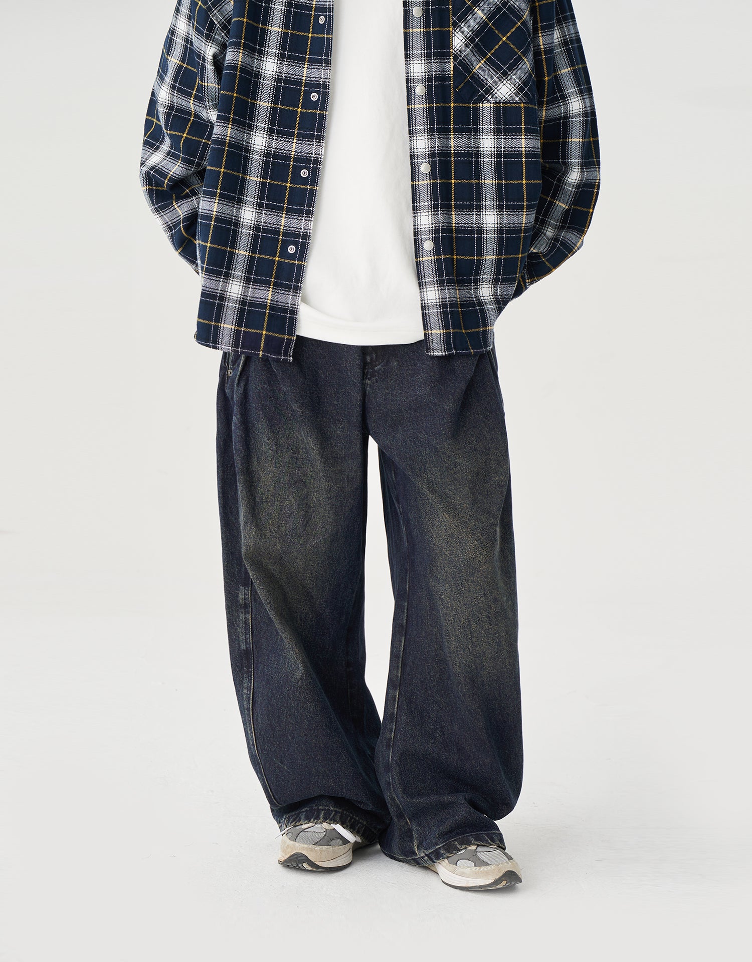 TopBasics Work Washed Barrel Leg Denim Pants