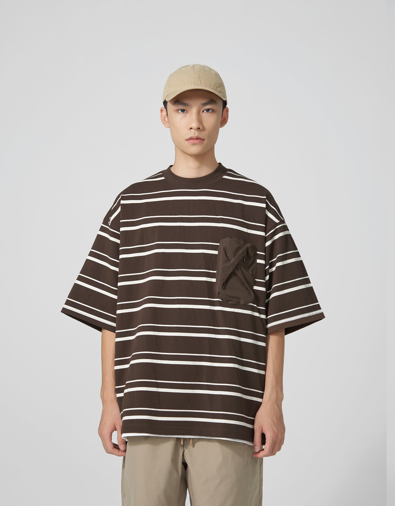 TopBasics 3D Pocket Striped T-Shirt