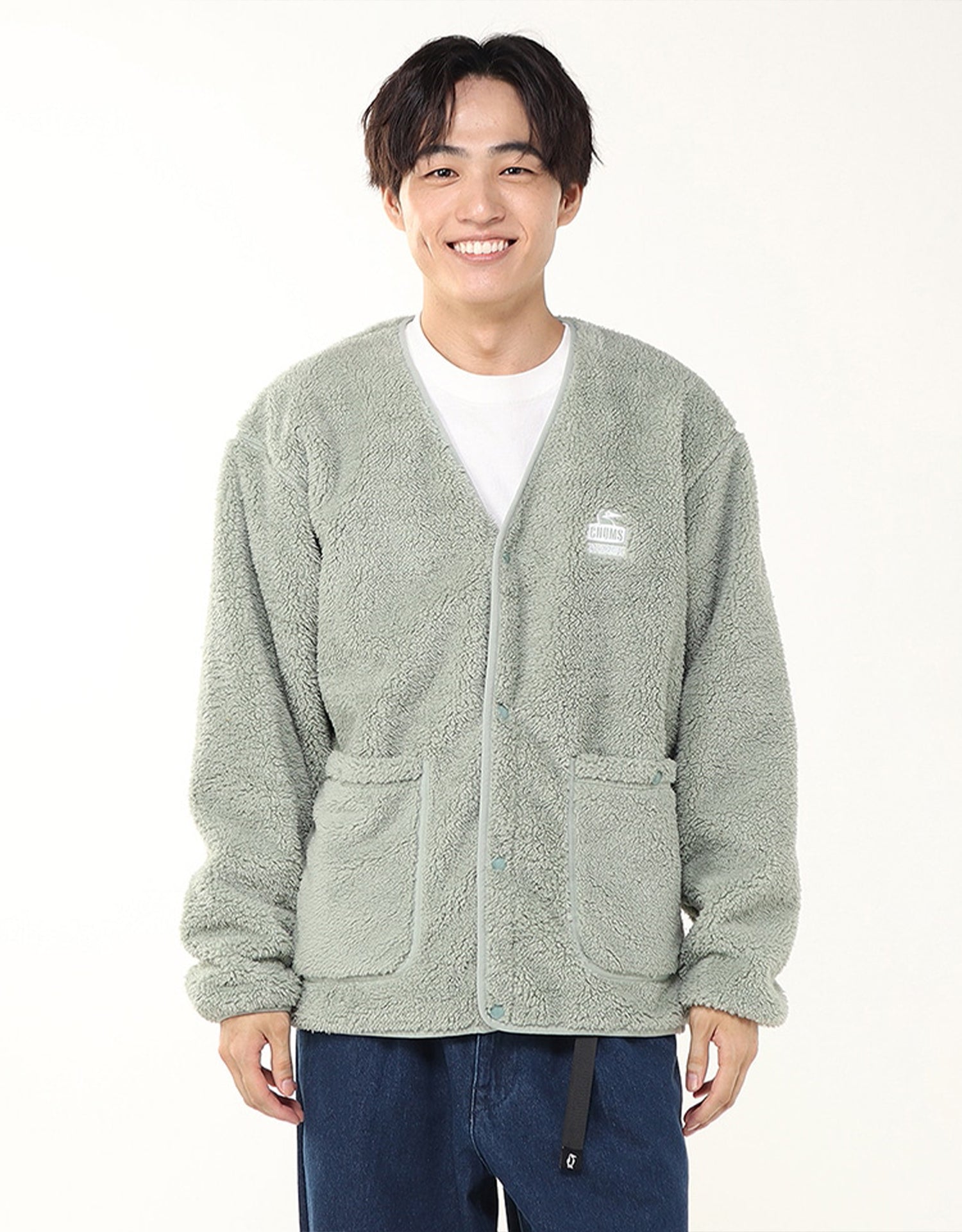 Chums かせきさいだぁ  Bonding Fleece Cardigan
