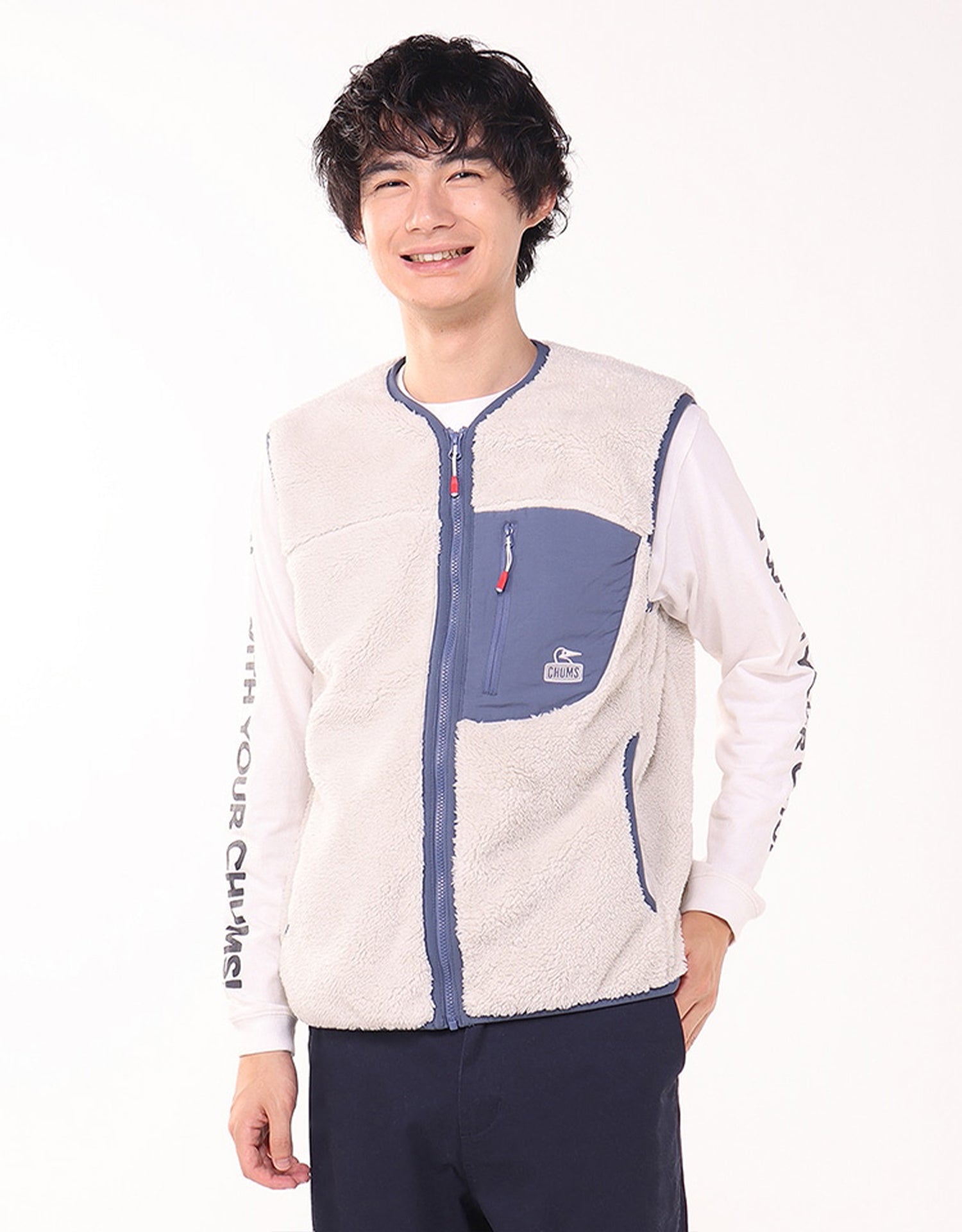 Chums Bonding Fleece No Collar Vest v2