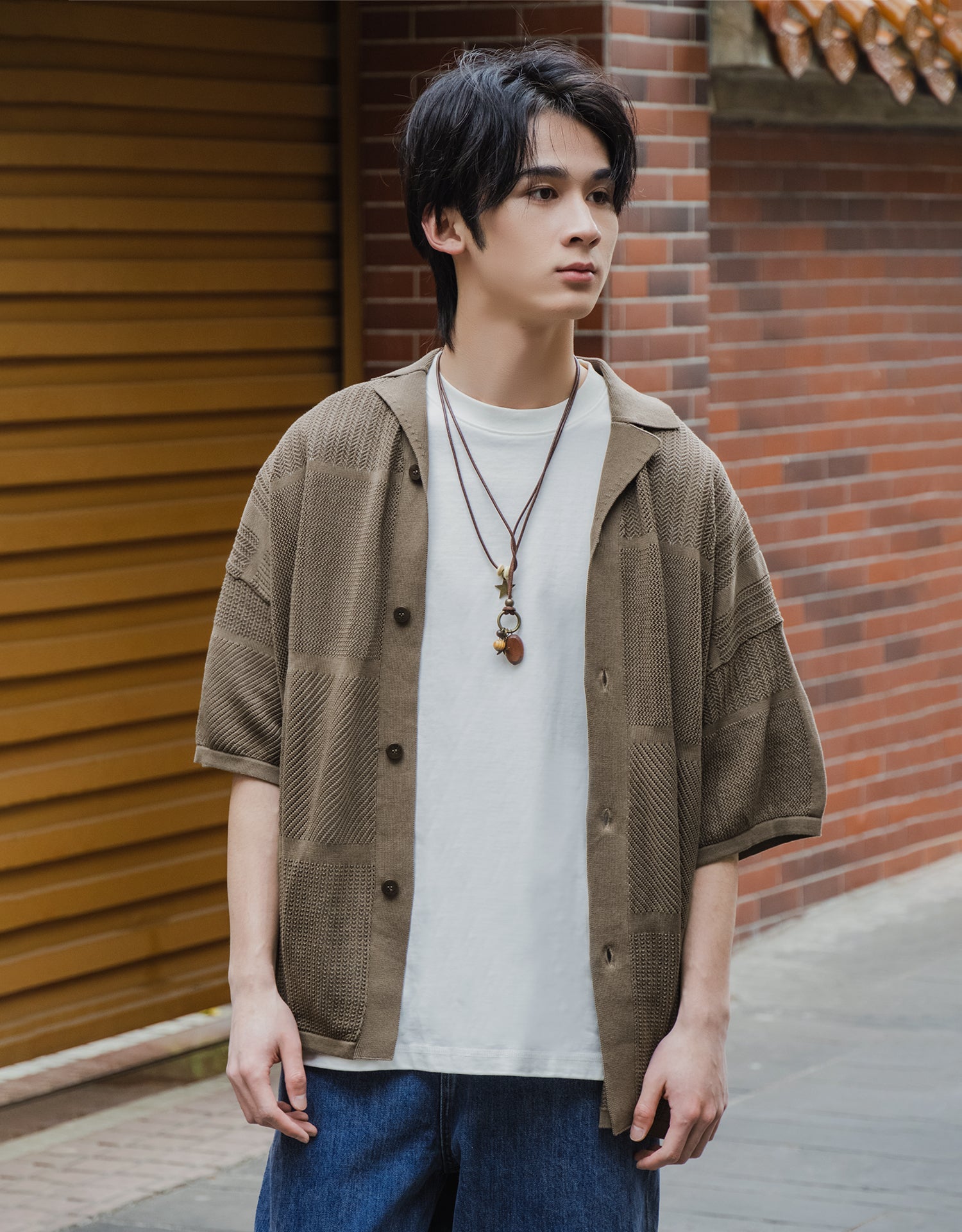 TopBasics Knit Perforated Oversized Shirt