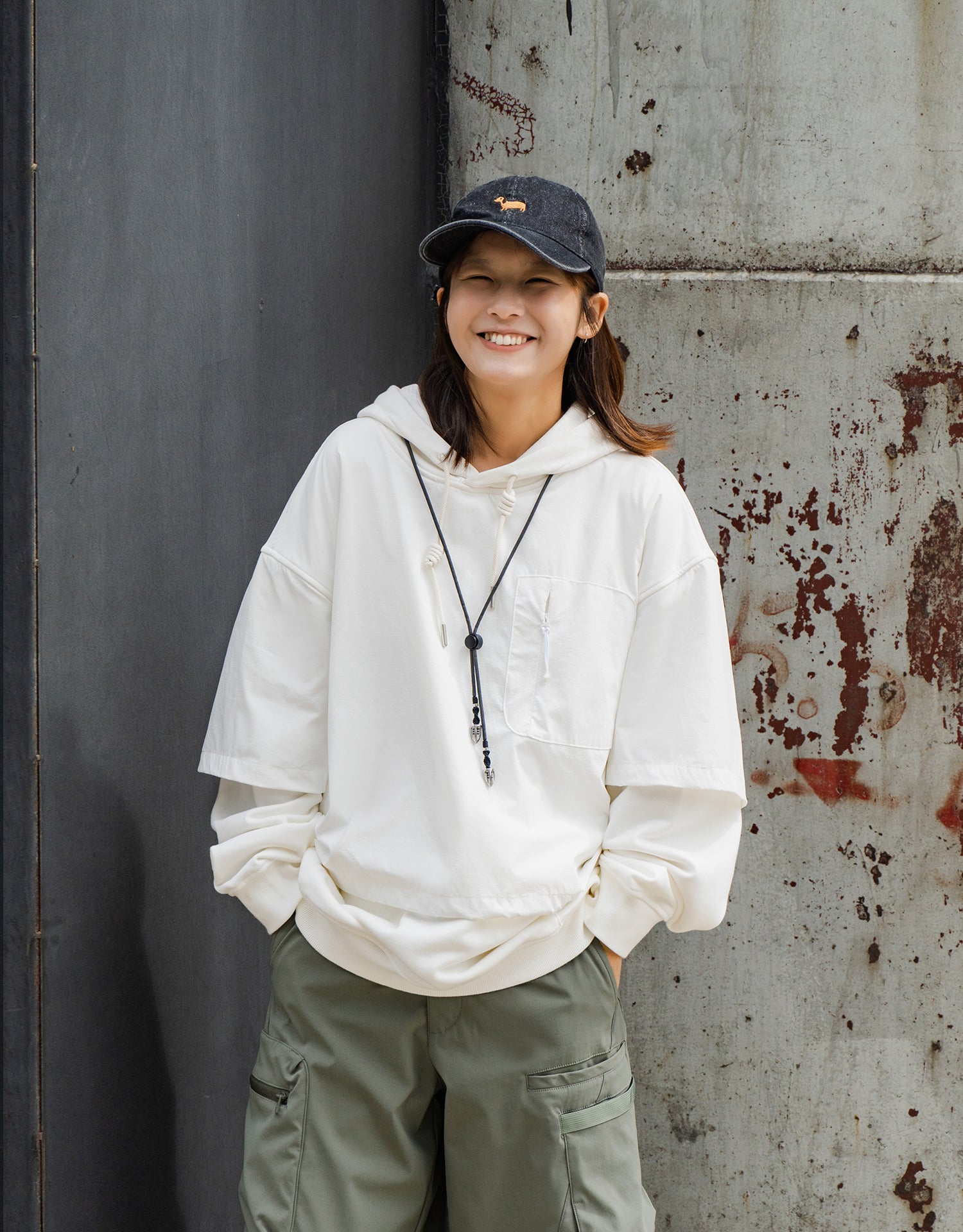 TopBasics Fake Two-Piece Hoodie