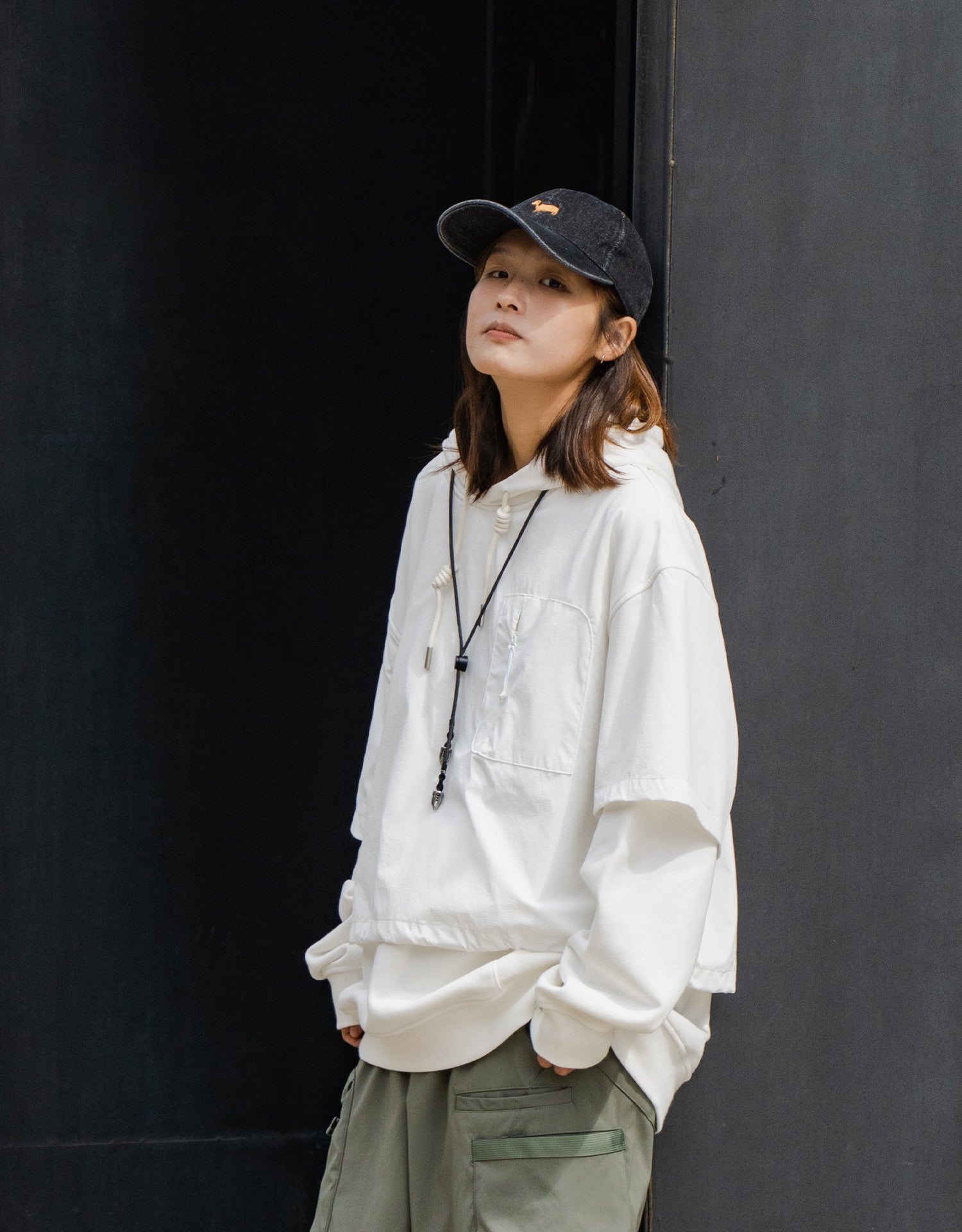 TopBasics Fake Two-Piece Hoodie