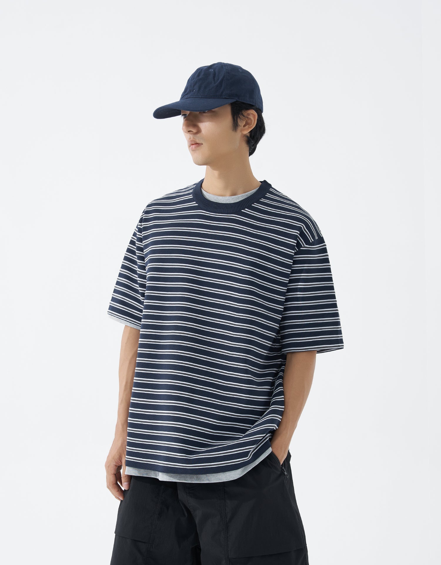 TopBasics Blue Tone Striped T-Shirt