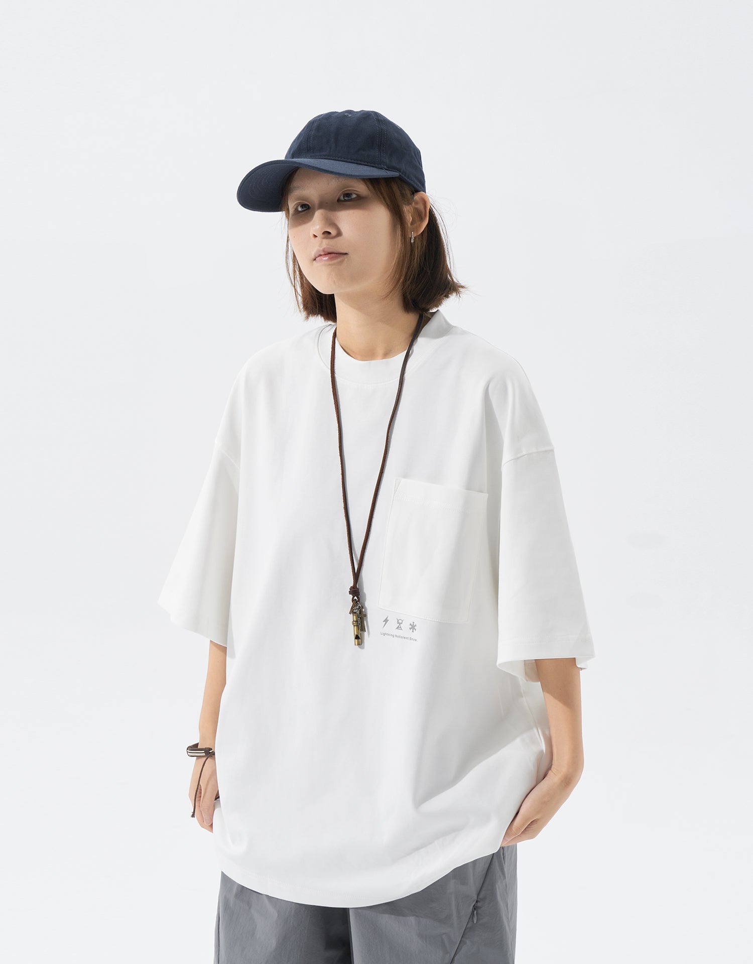 TopBasics Reflective Printed Pocket T-Shirt