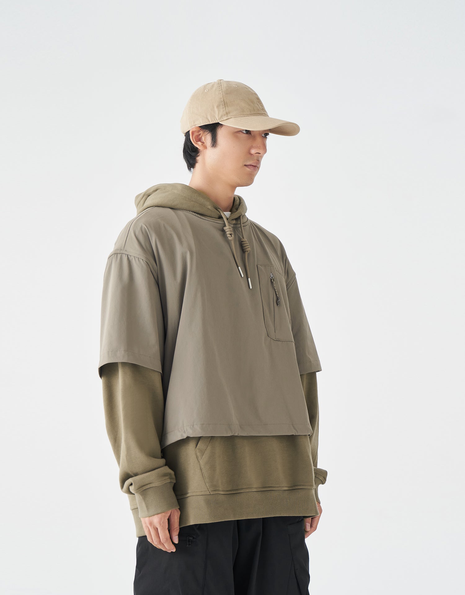 TopBasics Fake Two-Piece Hoodie