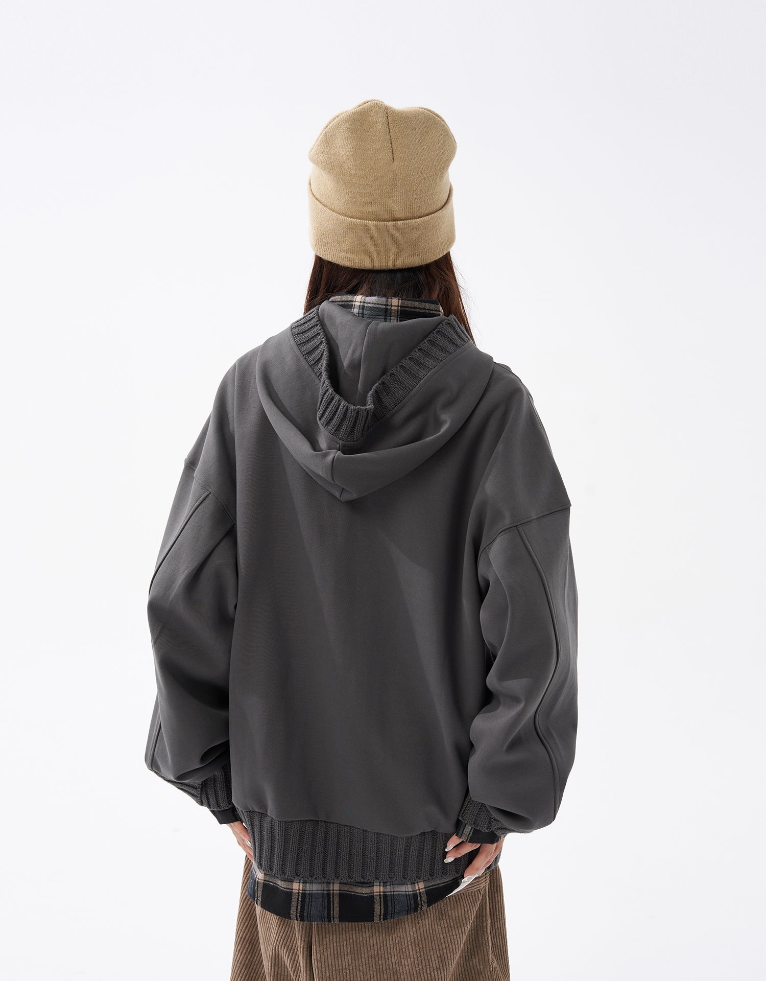 TopBasics Rib Knit Openings Hoodie