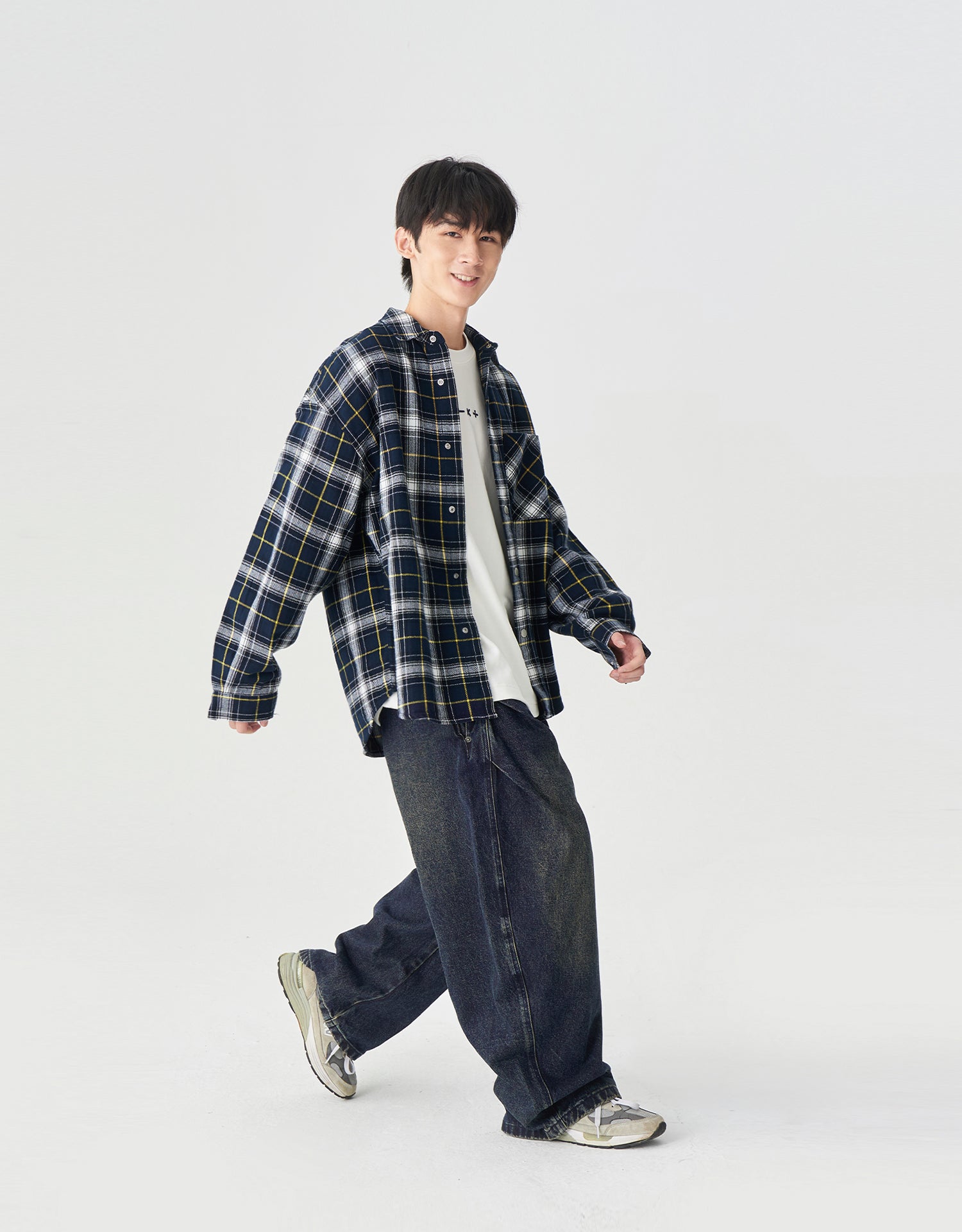 TopBasics Navy Checkered Shirt