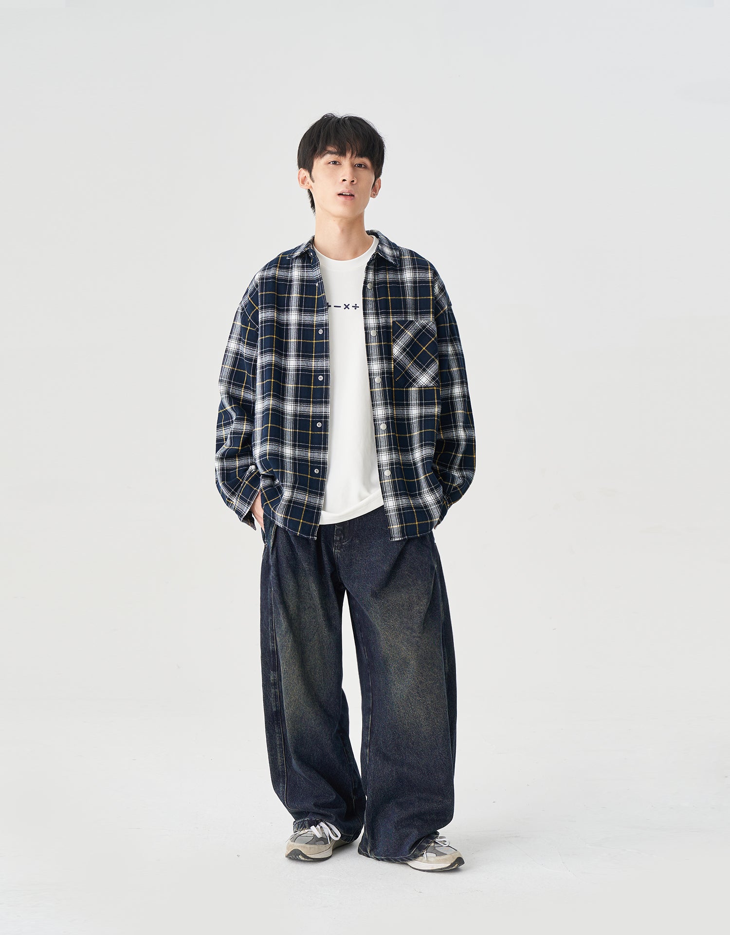TopBasics Work Washed Barrel Leg Denim Pants