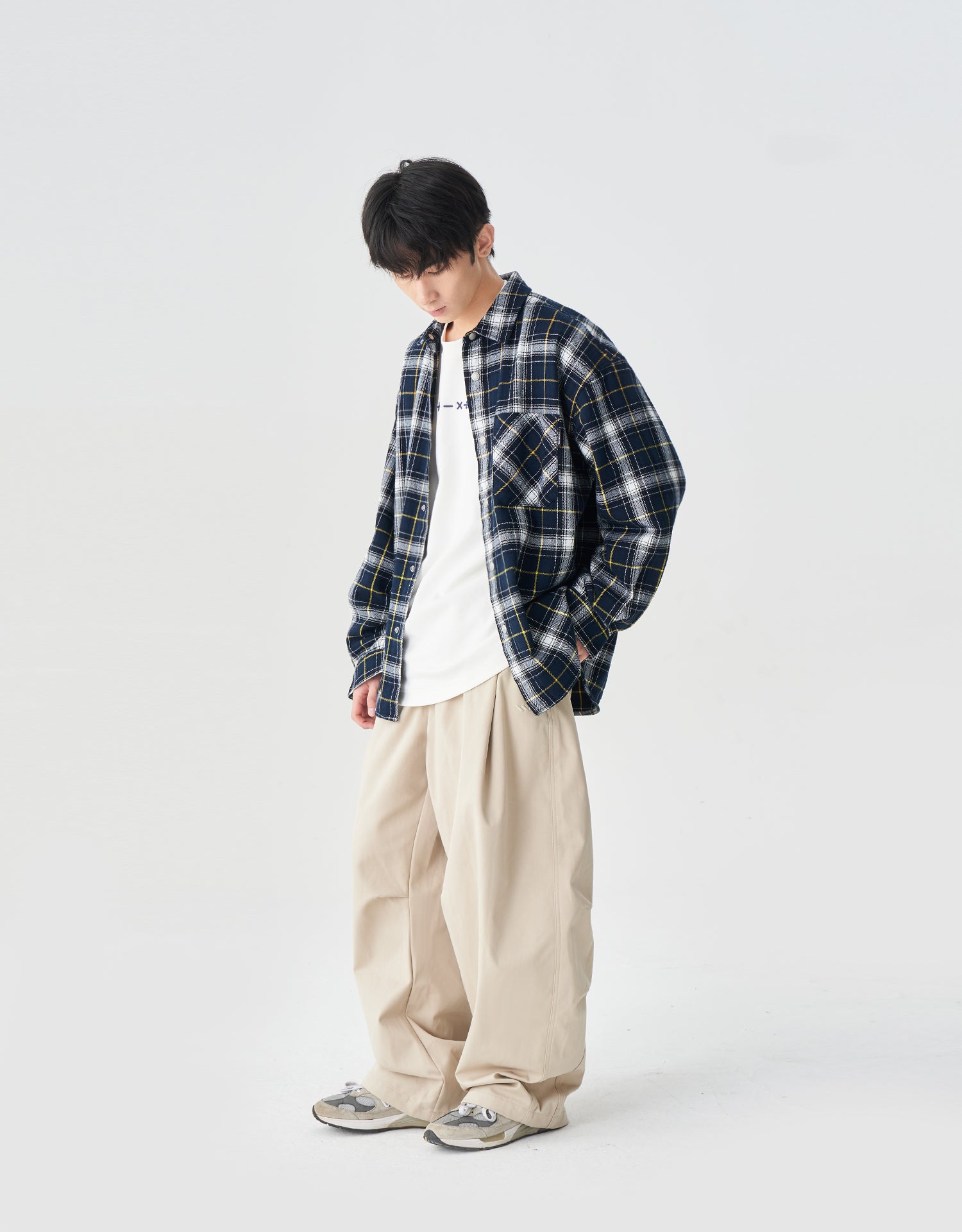 TopBasics Navy Checkered Shirt