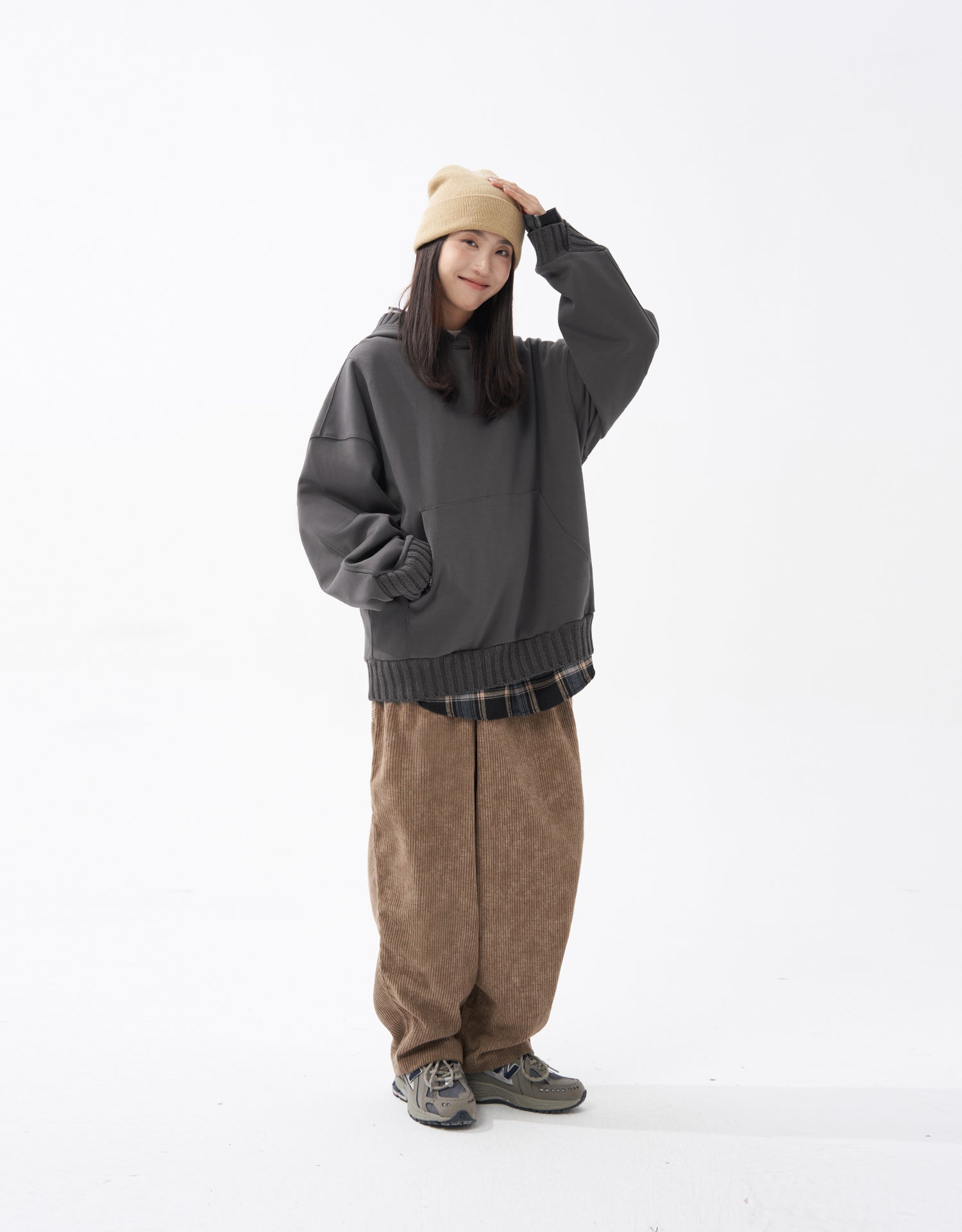 TopBasics Rib Knit Openings Hoodie