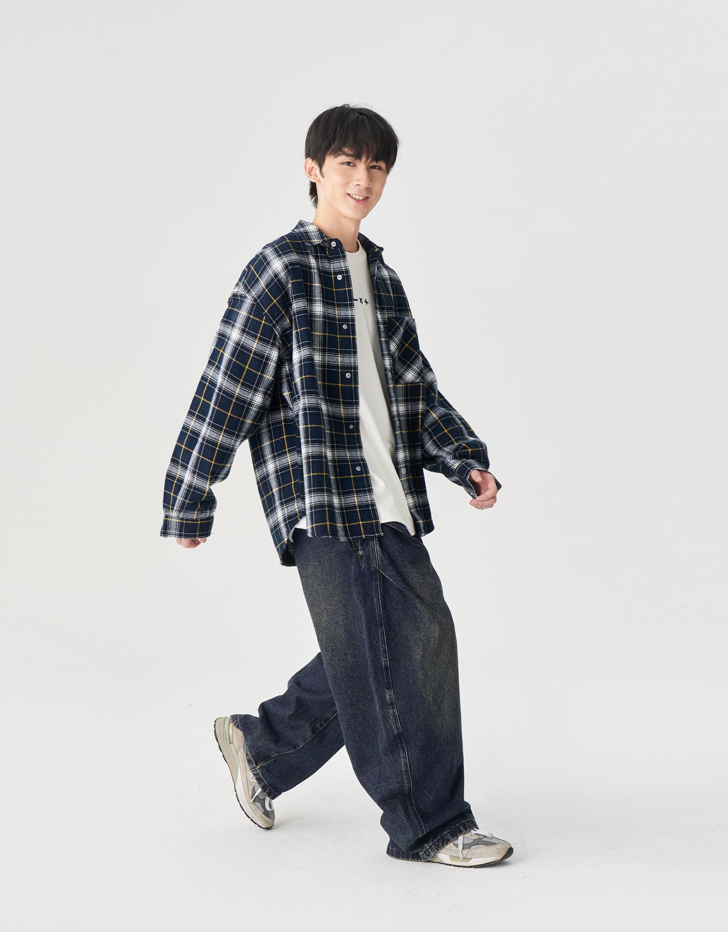 TopBasics Work Washed Barrel Leg Denim Pants