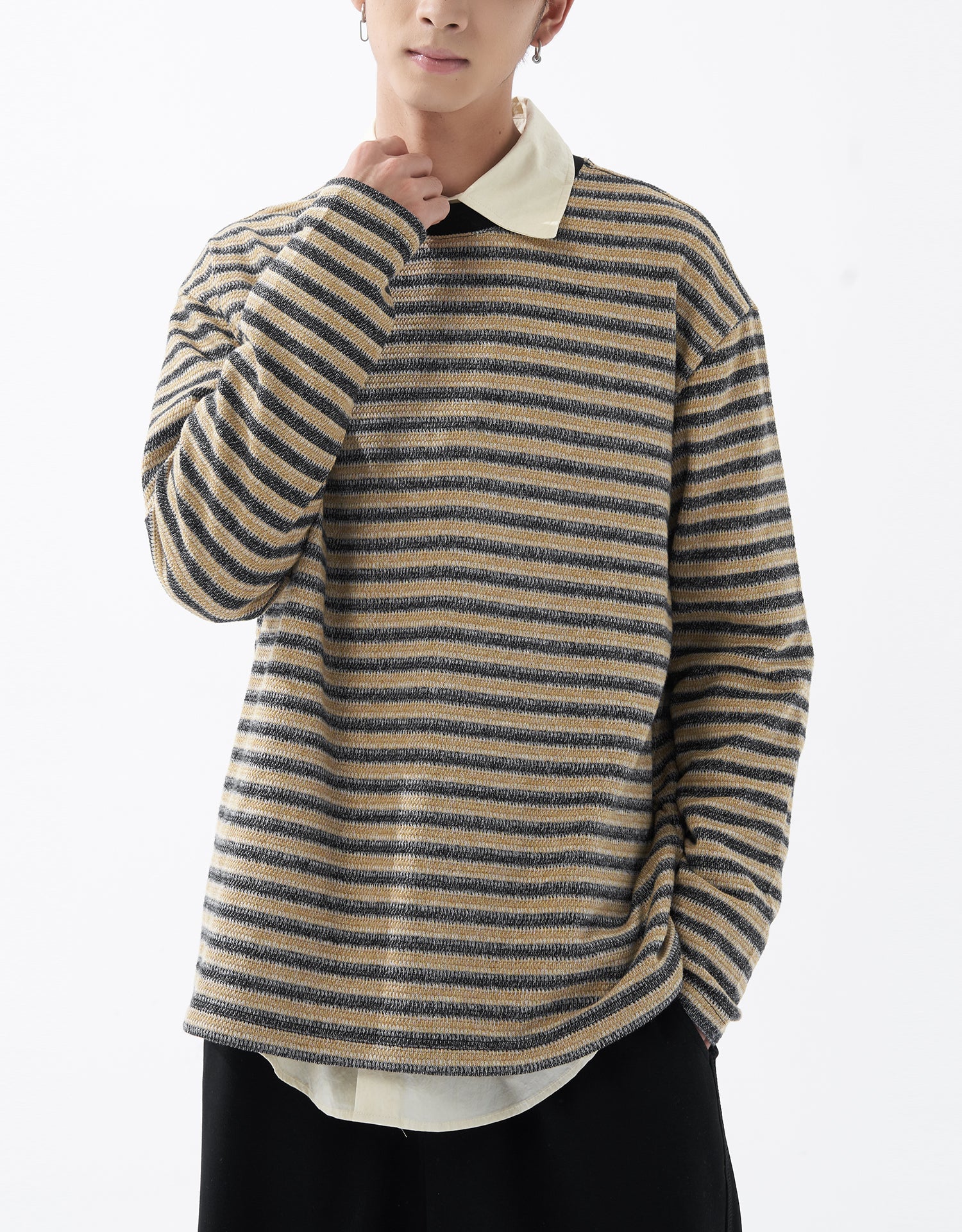 TopBasics Striped Jacquard Interlock T-Shirt