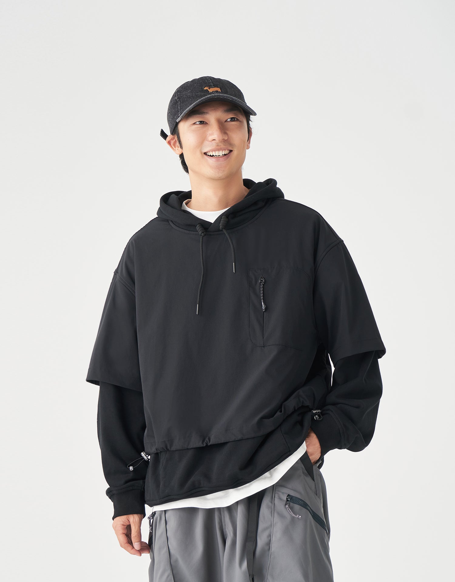 TopBasics Fake Two-Piece Hoodie