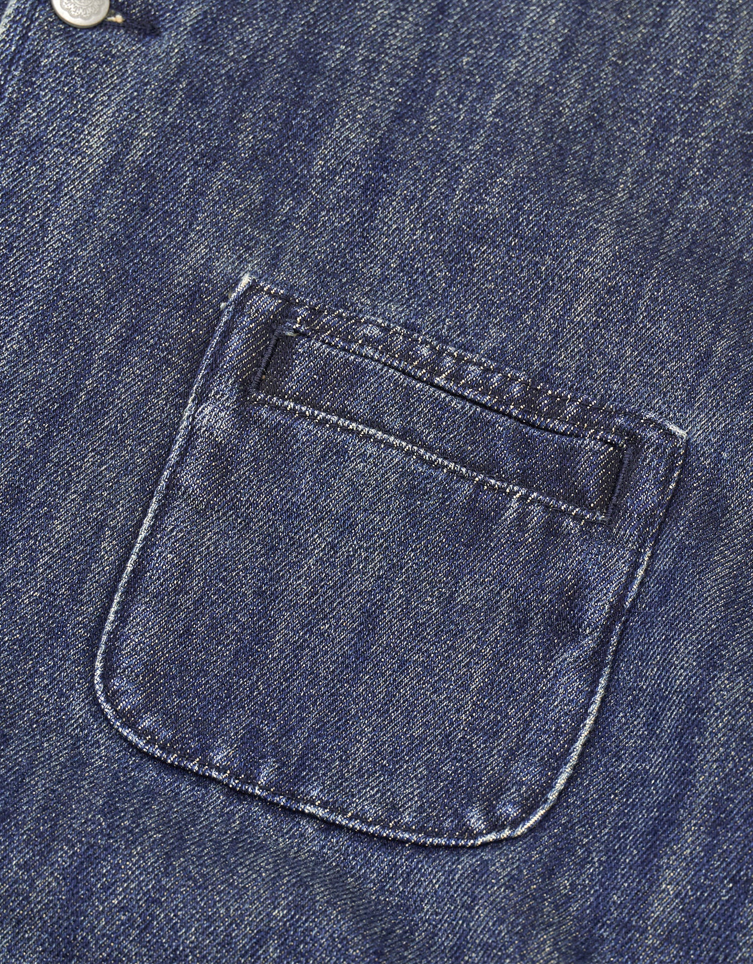 TopBasics Pockets Denim No Collar Jacket