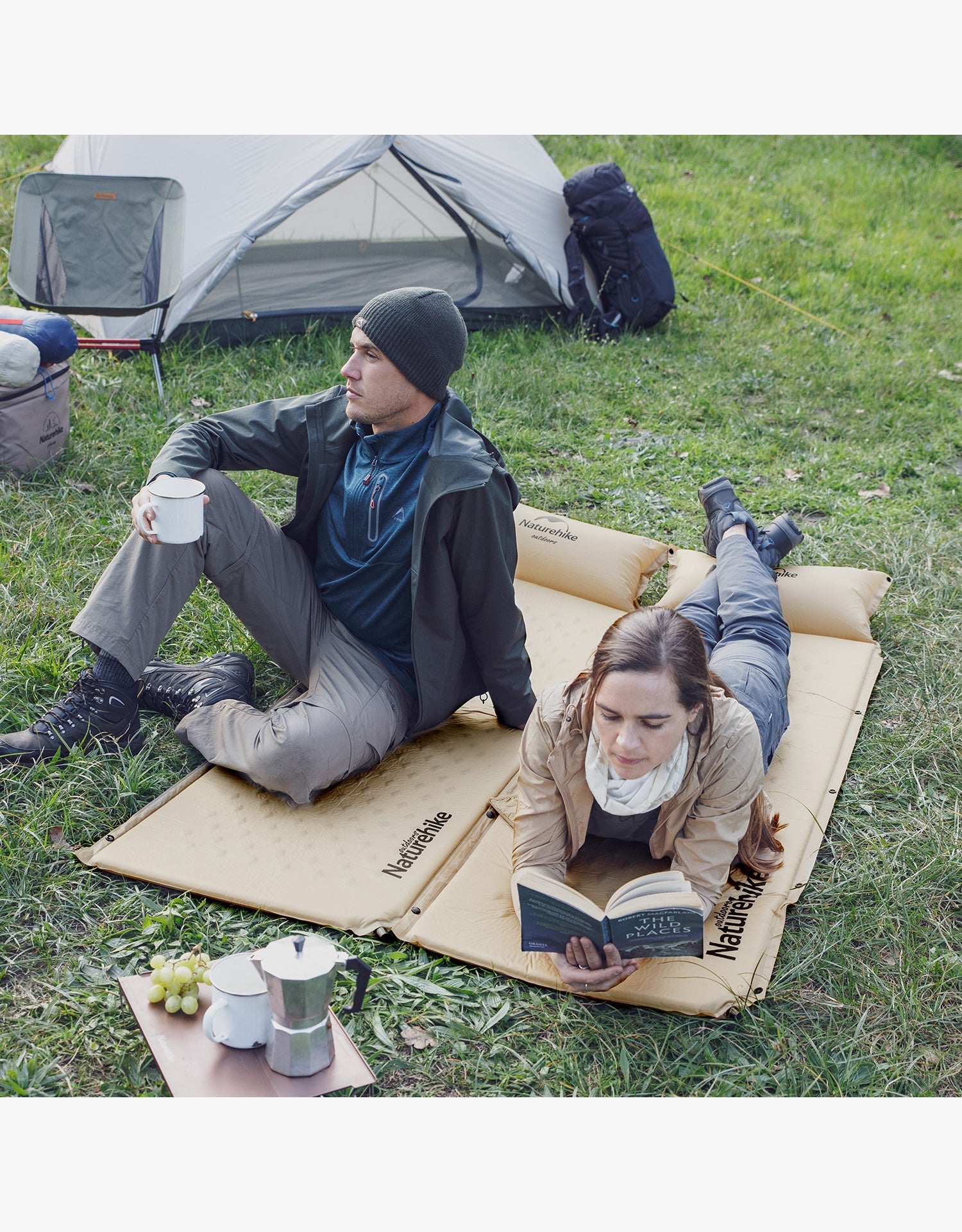 Naturehike Couple Inflatable Mat With Pillow-Updated NH18Q010-D