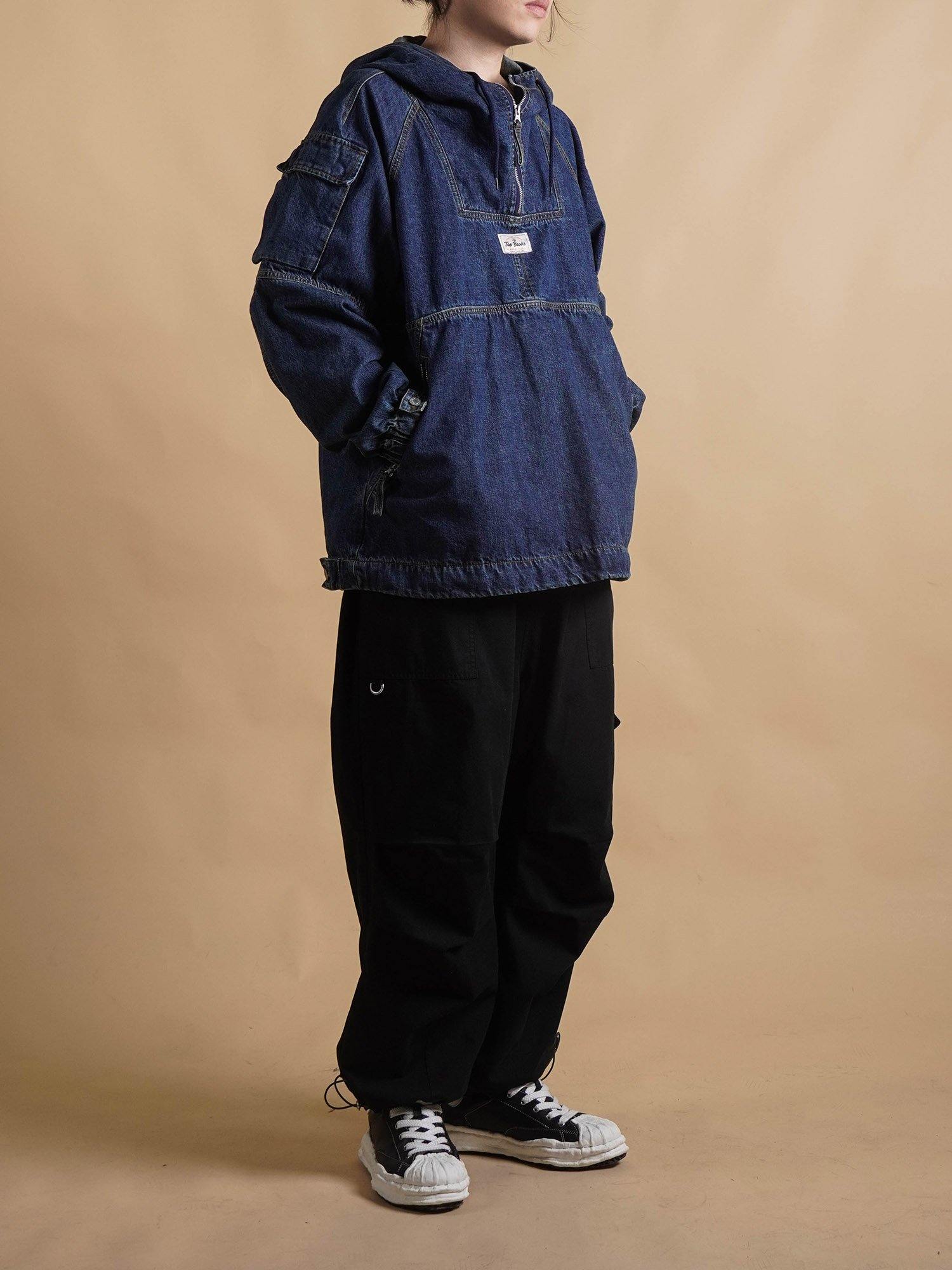 TopBasics Half-Zip Pullover Denim Jacket